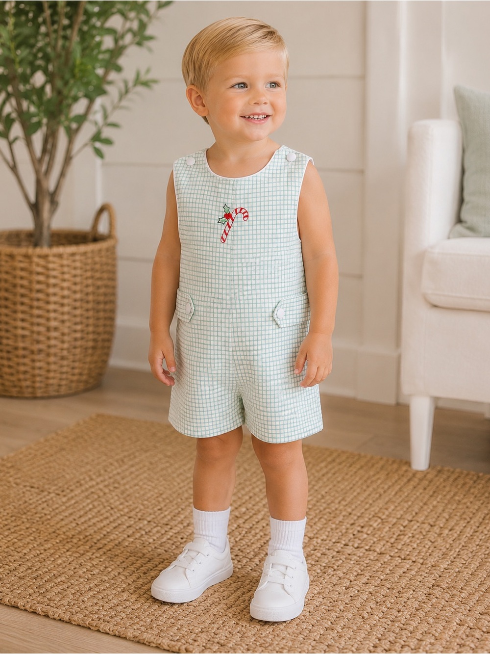 The Proper Peony Candy Cane Romper One Piece Jon Jon Size 3T